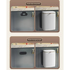 8L Wall Mounted Press Rubbish Bin, Slim Under Sink Hanging Waste Bin, Press Lid Trash Can for Kitchen Bathroom, Space Saving Cabinet Bin-Cream