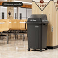 30L Commercial Swing Lid Waste Bin with Wheels, Large Capacity Mobile Rubbish Bin, Square Wheeled Trash Can for Office, Cafe, Restaurant, Workplace