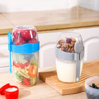 Double Breakfast Cup Oatmeal Cup with Lid Poons Forks for Business People