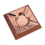 Engraved Print Cigar Ashtray Plated Vintage Practical Household Cigarette Ashtray for Home Copper Plating