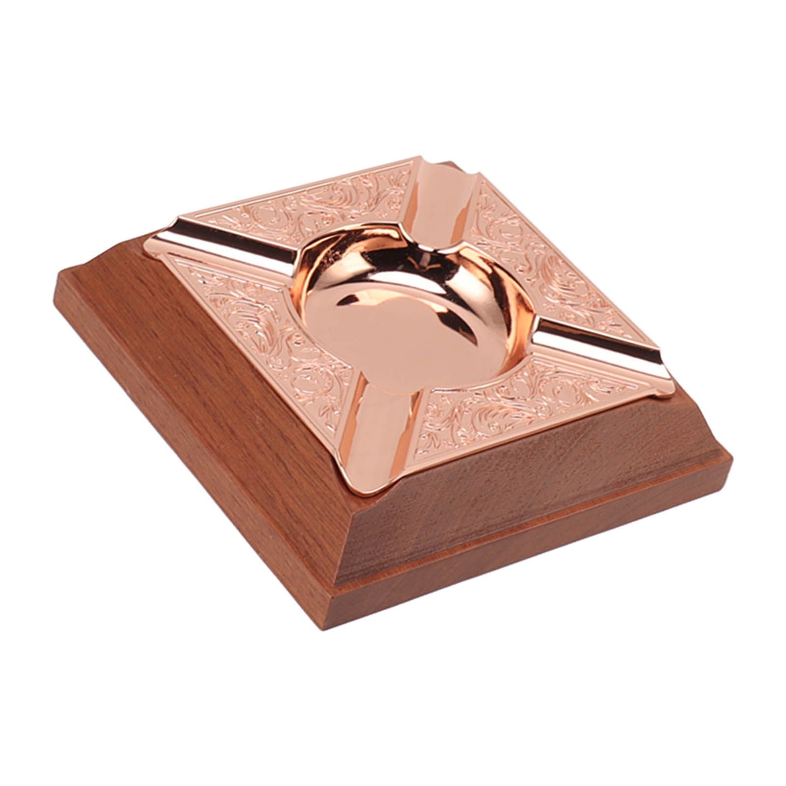 Engraved Print Cigar Ashtray Plated Vintage Practical Household Cigarette Ashtray for Home Copper Plating
