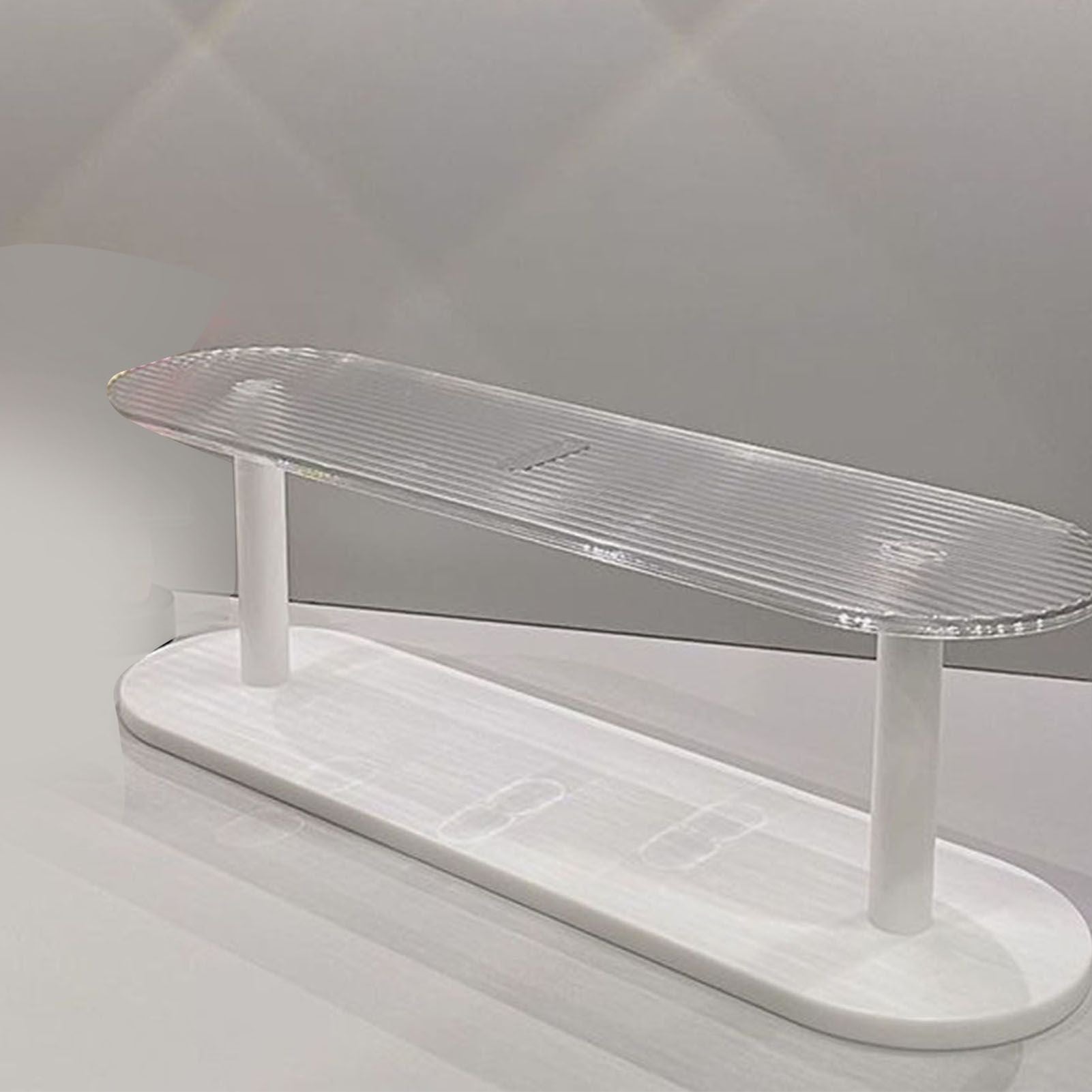 Figure Display Rack White Transparent Large Capacity Plastic Skin Care Rack Cosmetic Holder Stand Double Layer