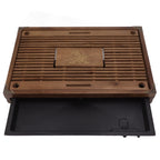 Gongfu Tea Tray Water Storage Drainage Home Decoration Ornament Serving Tray for Office Brown