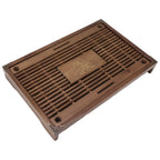 Gongfu Tea Tray Water Storage Drainage Home Decoration Ornament Serving Tray for Office Brown