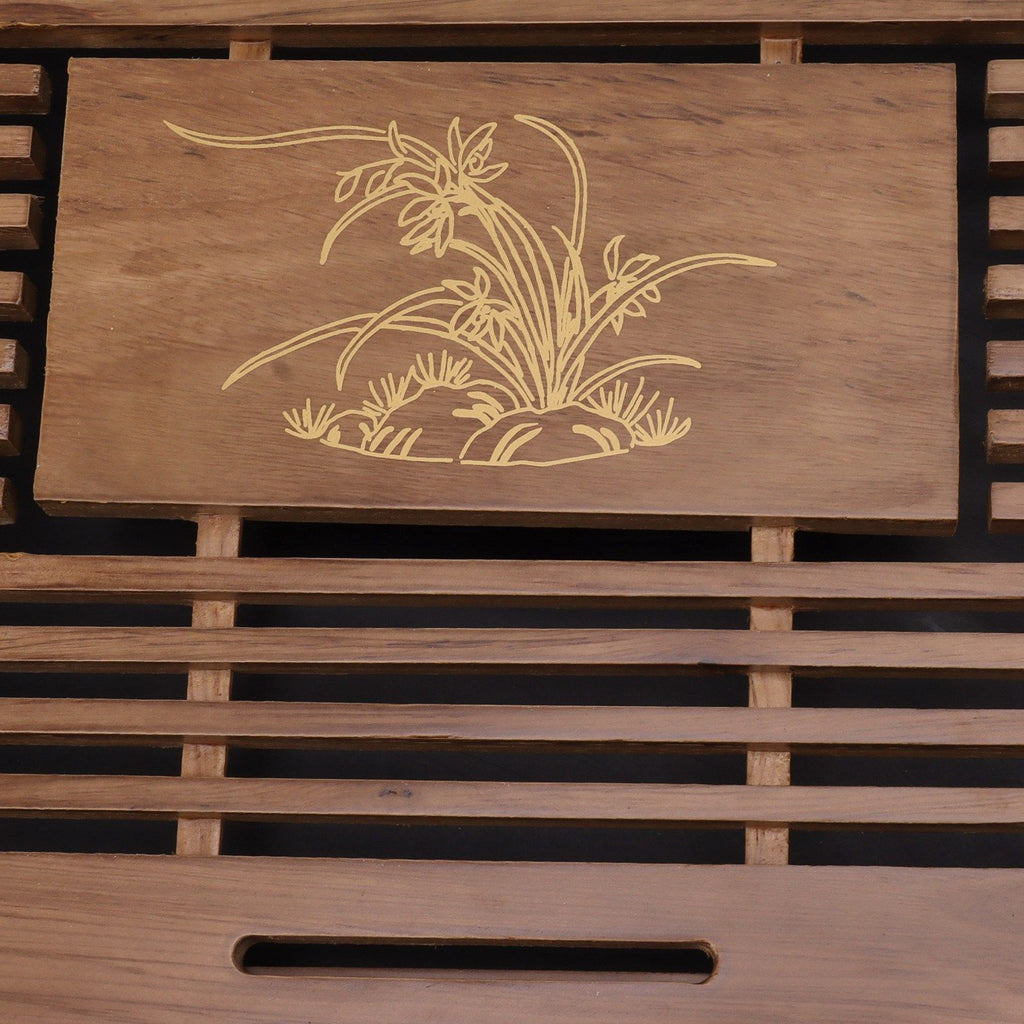 Gongfu Tea Tray Water Storage Drainage Home Decoration Ornament Serving Tray for Office Brown