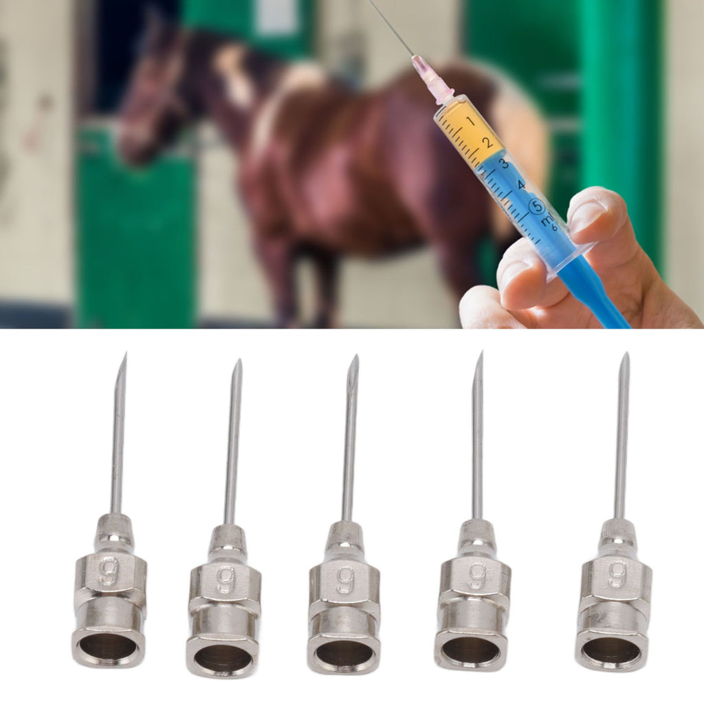 Poultry Injection Needles Stainless Steel Bovine Pig Injection Needle Cow Pig Injection Needle Accessories 9x15mm / 0.4x0.6in