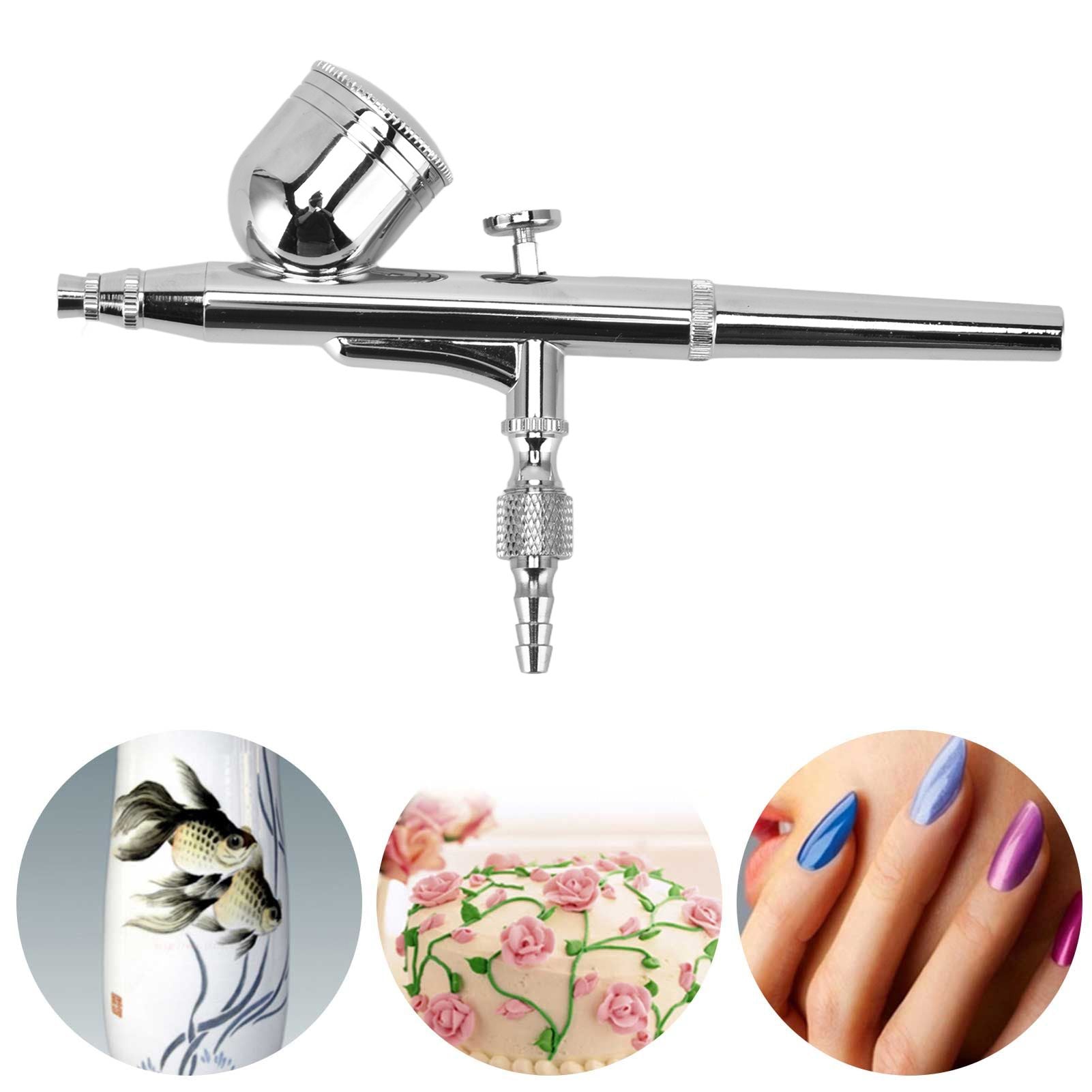 Airbrush Kit Stainless Steel Precise Dual Action Small Paint Spray Pen for Temporary Tattoo Cake