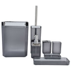 7Pcs/Set Plastic Bathroom Accessory Grey Toothbrush Holder Soap Tray Kit for Home Hotel