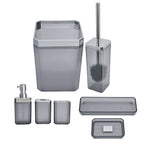 7Pcs/Set Plastic Bathroom Accessory Grey Toothbrush Holder Soap Tray Kit for Home Hotel