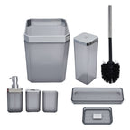 7Pcs/Set Plastic Bathroom Accessory Grey Toothbrush Holder Soap Tray Kit for Home Hotel