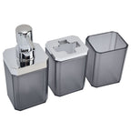7Pcs/Set Plastic Bathroom Accessory Grey Toothbrush Holder Soap Tray Kit for Home Hotel