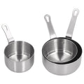 3pcs Sauce Cups Stainless Steel Sauce Dish with Handle for for Condiment Ketchup AppetizerSilver
