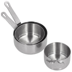 3pcs Sauce Cups Stainless Steel Sauce Dish with Handle for for Condiment Ketchup AppetizerSilver