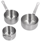 3pcs Sauce Cups Stainless Steel Sauce Dish with Handle for for Condiment Ketchup AppetizerSilver