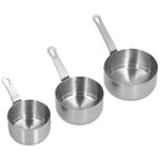 3pcs Sauce Cups Stainless Steel Sauce Dish with Handle for for Condiment Ketchup AppetizerSilver