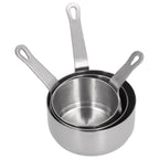 3pcs Sauce Cups Stainless Steel Sauce Dish with Handle for for Condiment Ketchup AppetizerSilver