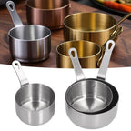 3pcs Sauce Cups Stainless Steel Sauce Dish with Handle for for Condiment Ketchup AppetizerSilver