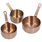 3pcs Sauce Cups Stainless Steel Sauce Dish with Handle for for Condiment Ketchup AppetizerRose Gold