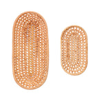 2pcs Bread Basket Handmade Rattan Storage Baskets for Bread Candy Biscuits Finger Food Fruit