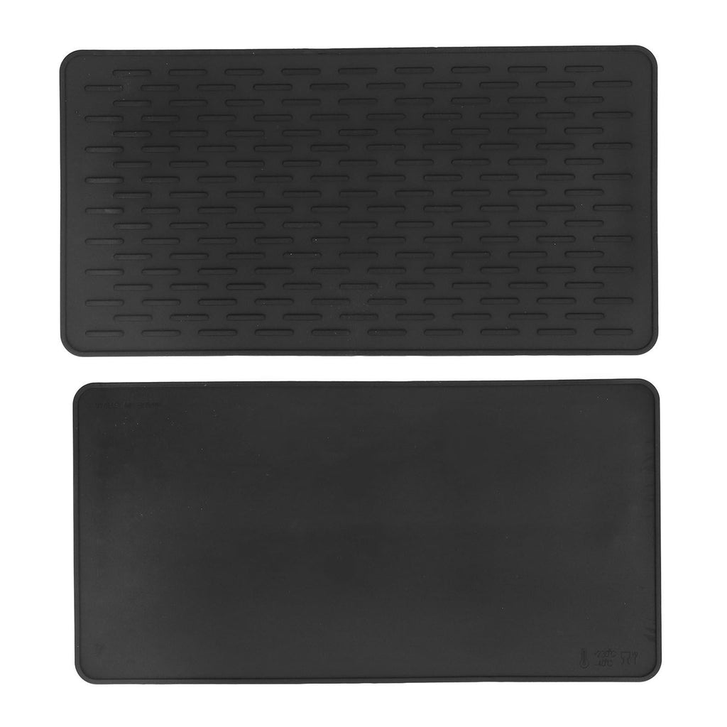 Silicone Insulation Pad Black Rectangle Heat Resisting Safe Handling Heat Insulation Pad for Kitchen