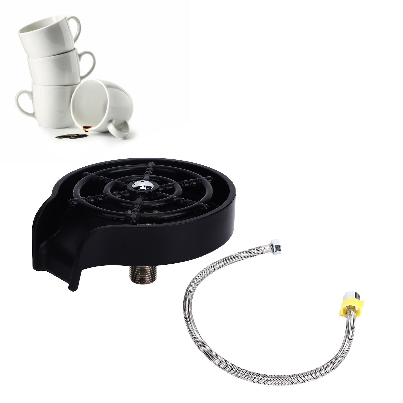 Cup Washer G1/2 Interface Quick Cleaning Detachable Kitchen Hotel Bar Wash Basin Press Glass Rinser for Bar Club Cup Washer with Hose