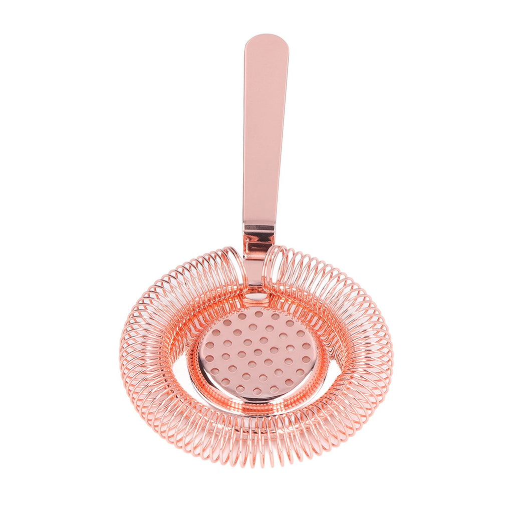 Bar Strainer Fine Filtering Professional Stainless Steel Cocktail Strainer for Bartending Restaurant Party Rose Golden