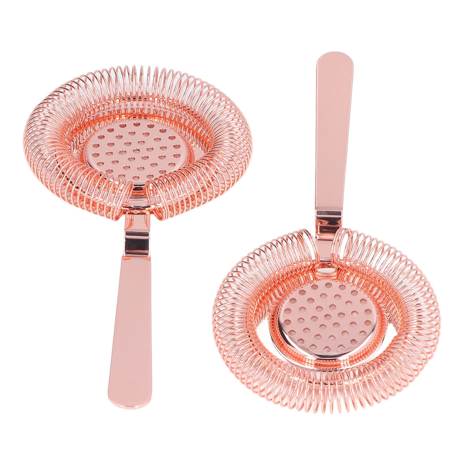 Bar Strainer Fine Filtering Professional Stainless Steel Cocktail Strainer for Bartending Restaurant Party Rose Golden