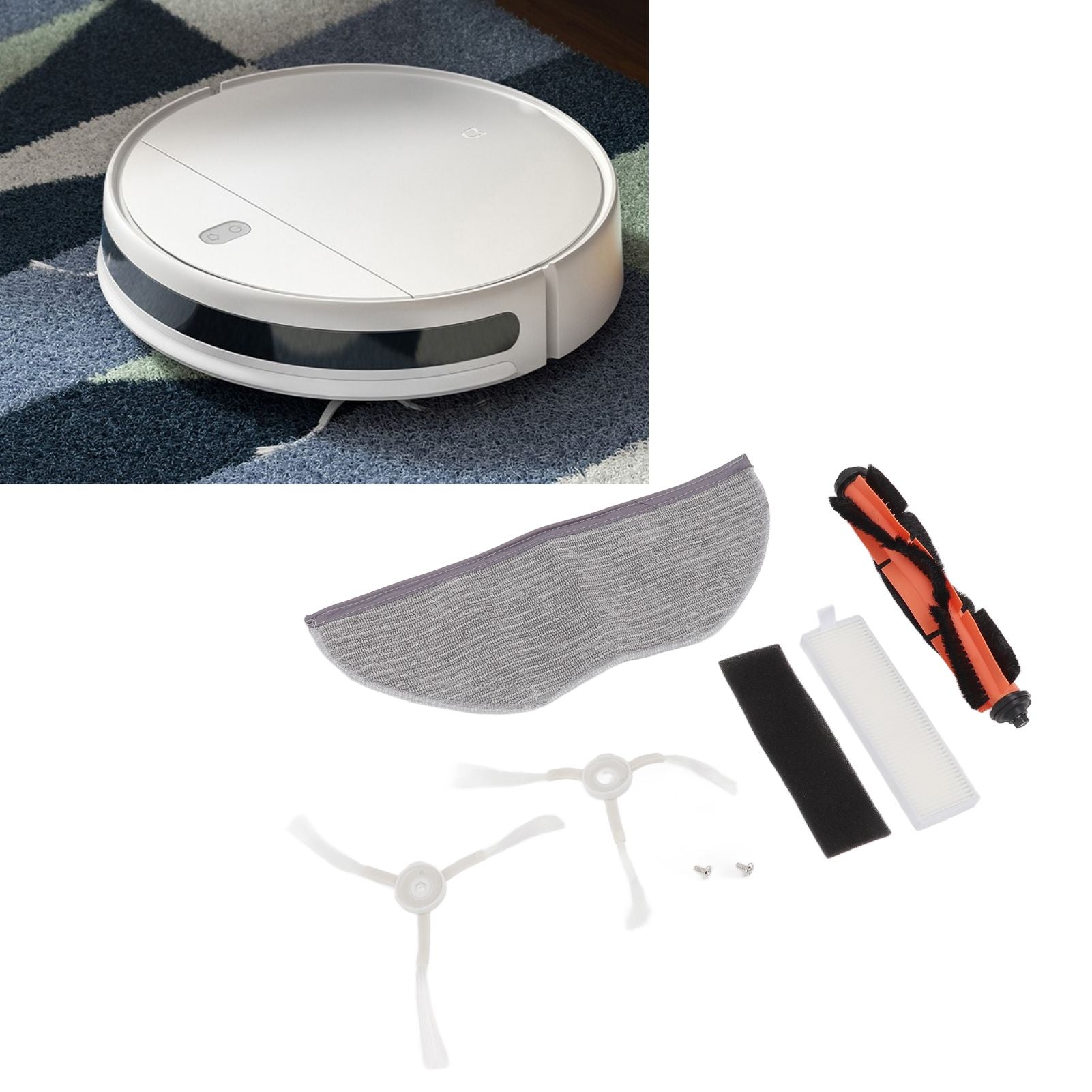 Main Brush Side Brush Filter Mop Cloth Set for Xiaomi Mijia G1 MJSTG1 Vacuum Cleaner Replacement Parts