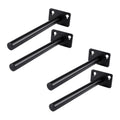 4 PCS Hidden Floating Shelf Bracket Round Wall Mount Shelf Supports Invisible Fixed Floating Holder A 01 2 Holes Black 150mm