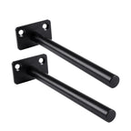 4 PCS Hidden Floating Shelf Bracket Round Wall Mount Shelf Supports Invisible Fixed Floating Holder A 01 2 Holes Black 150mm