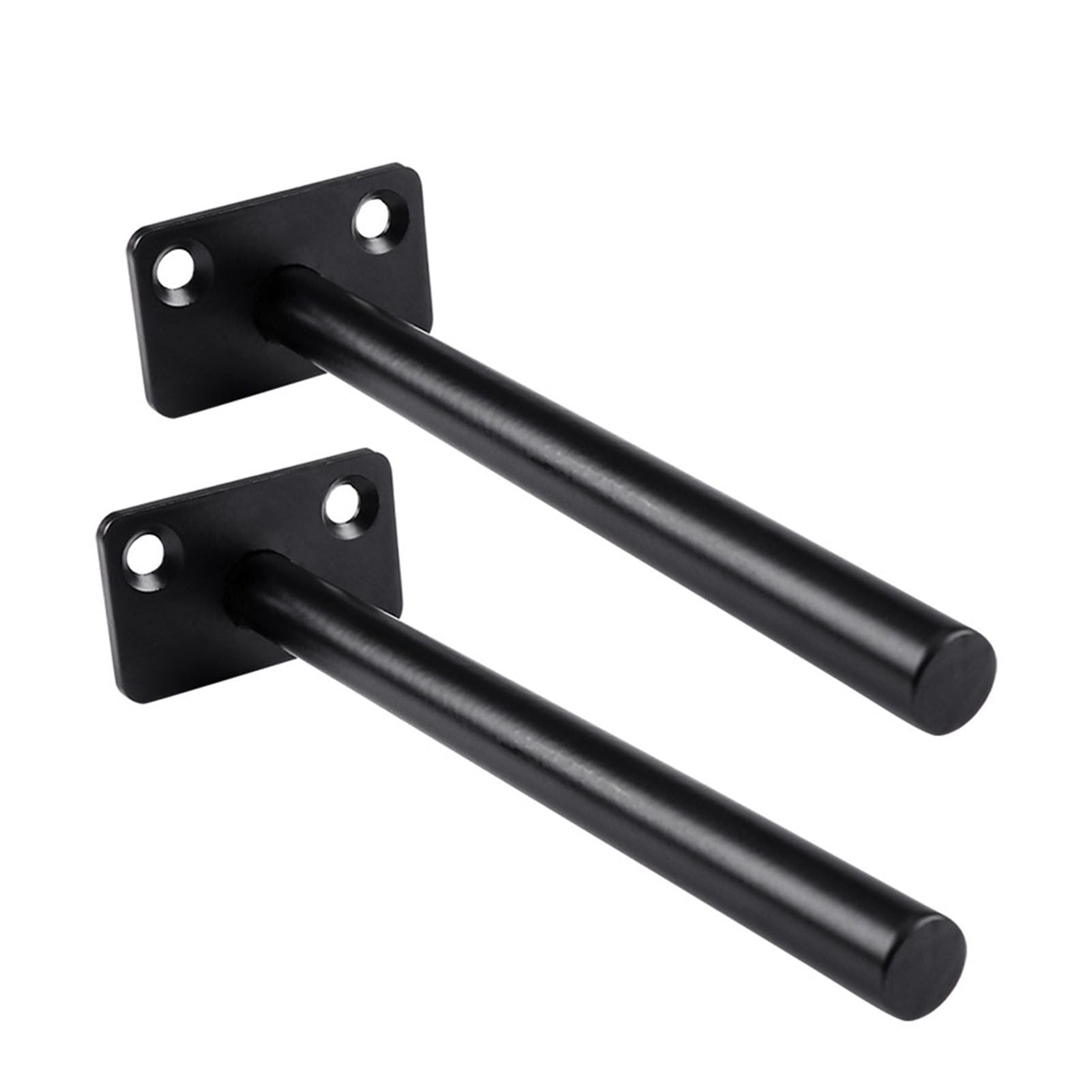 4 PCS Hidden Floating Shelf Bracket Round Wall Mount Shelf Supports Invisible Fixed Floating Holder A 01 2 Holes Black 150mm