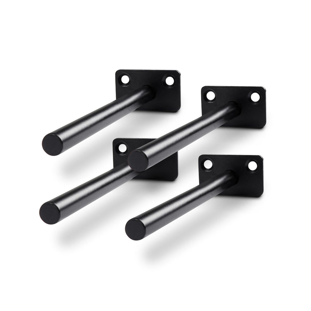 4 PCS Hidden Floating Shelf Bracket Round Wall Mount Shelf Supports Invisible Fixed Floating Holder A 01 2 Holes Black 150mm