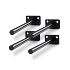 4 PCS Hidden Floating Shelf Bracket Round Wall Mount Shelf Supports Invisible Fixed Floating Holder A 01 2 Holes Black 150mm
