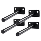 4 PCS Hidden Floating Shelf Bracket Round Wall Mount Shelf Supports Invisible Fixed Floating Holder A 01 2 Holes Black 150mm