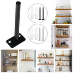 4 PCS Hidden Floating Shelf Bracket Round Wall Mount Shelf Supports Invisible Fixed Floating Holder A 01 2 Holes Black 150mm