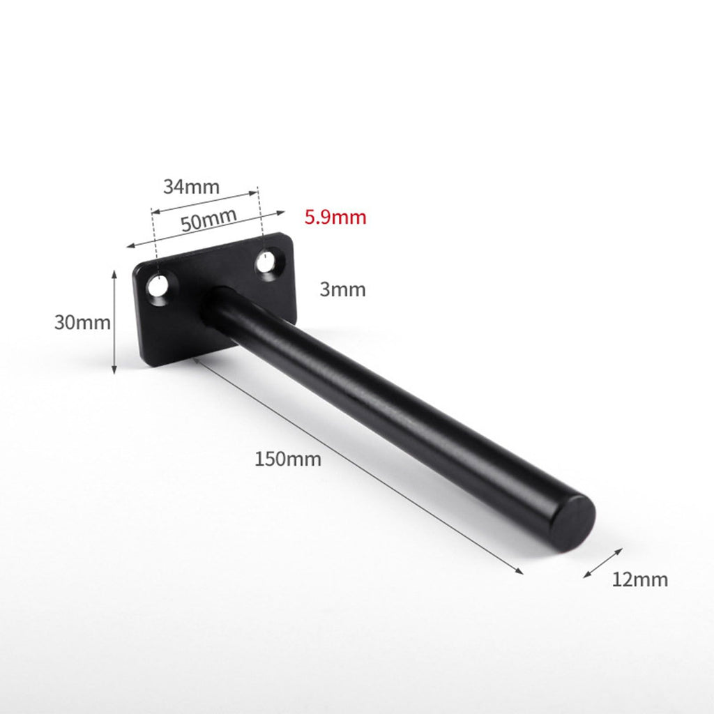 4 PCS Hidden Floating Shelf Bracket Round Wall Mount Shelf Supports Invisible Fixed Floating Holder A 01 2 Holes Black 150mm