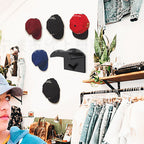 10PCS Adhesive Hat Hooks Modern Minimalist Strong Transparent Adhesive Hat Rack for Wall Black