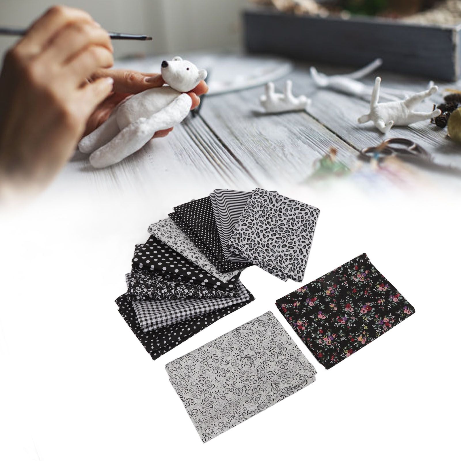 Craft Fabric Soft Prevent Pilling Printing Cuttable Cotton DIY Sewing Fabric Cloth for Quilting Scrapbooking 10 Colors