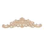 5Pcs Wooden Appliques Onlays Rubber Wood Carved 4 Corner Onlays and 1 Long Onlay for Cabinet Door Bed Wardrobe Furniture