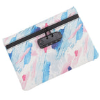 Smell Proof Bag PU Leather Reinforced Stitching Waterproof Zipper Closure Odor Proof Pouch with Password Lock Colorful