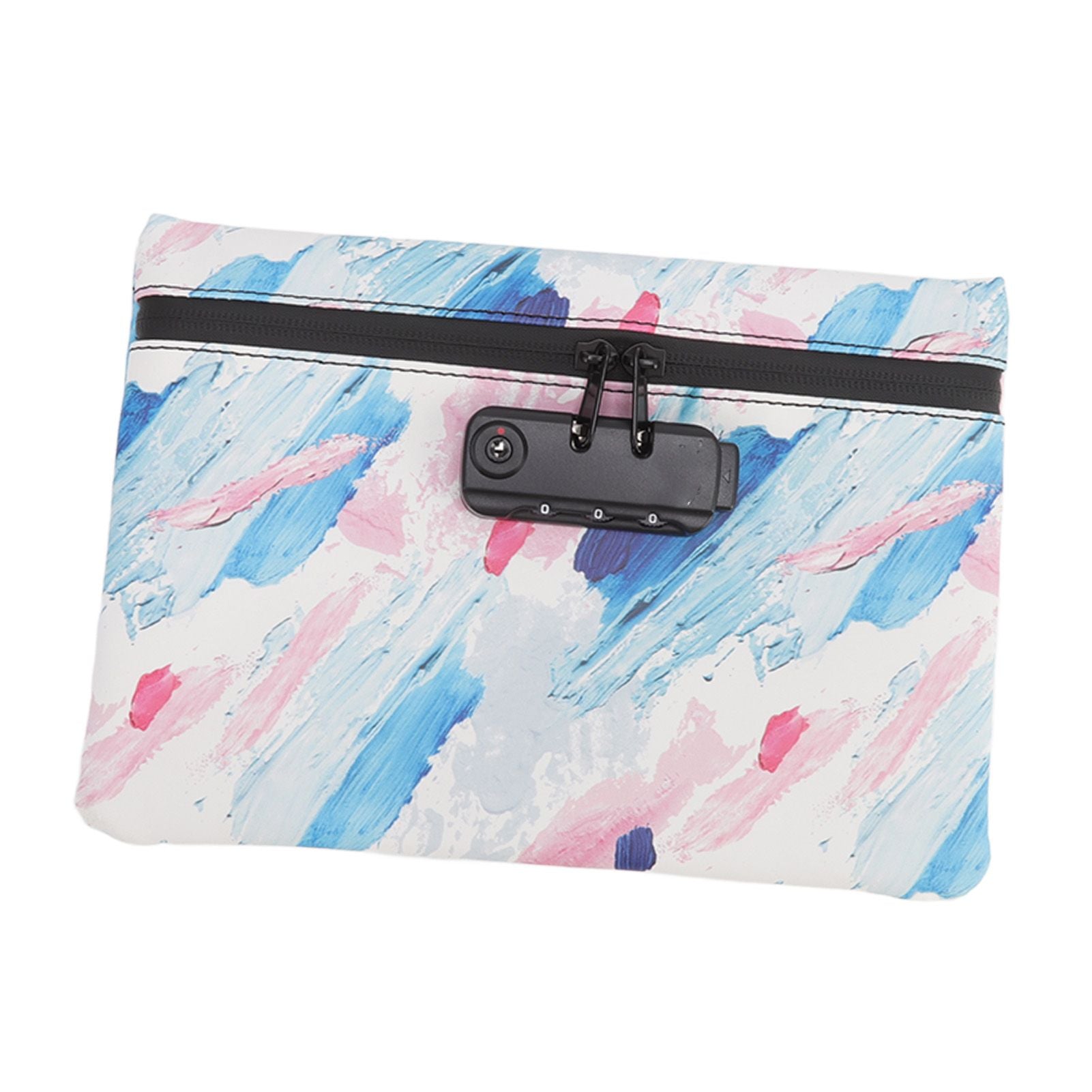 Smell Proof Bag PU Leather Reinforced Stitching Waterproof Zipper Closure Odor Proof Pouch with Password Lock Colorful
