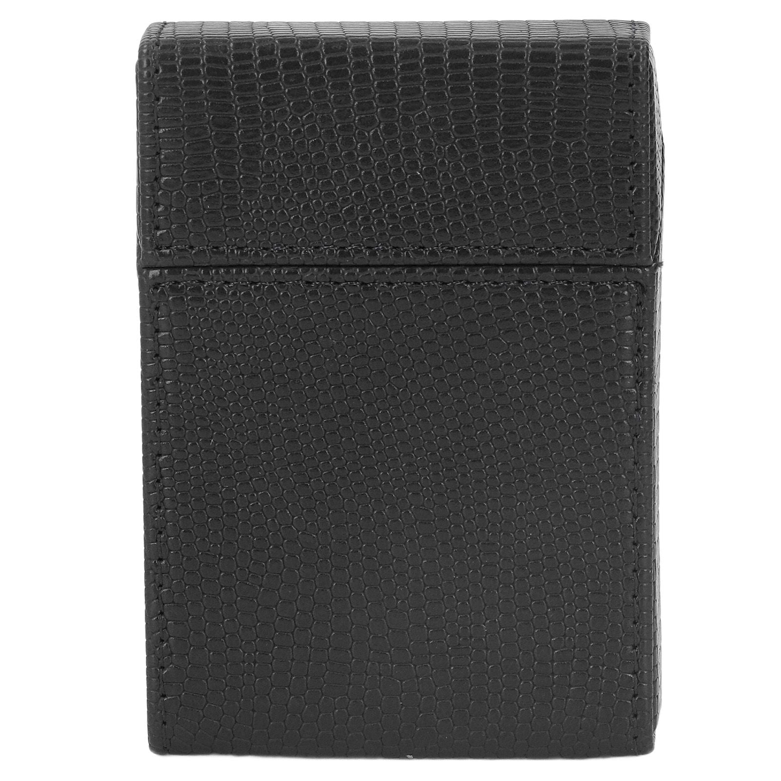 Men Cigarette Case for 20pcs Medium Cigarettes Box Lizard Stripe Portable Cigarette Case Black