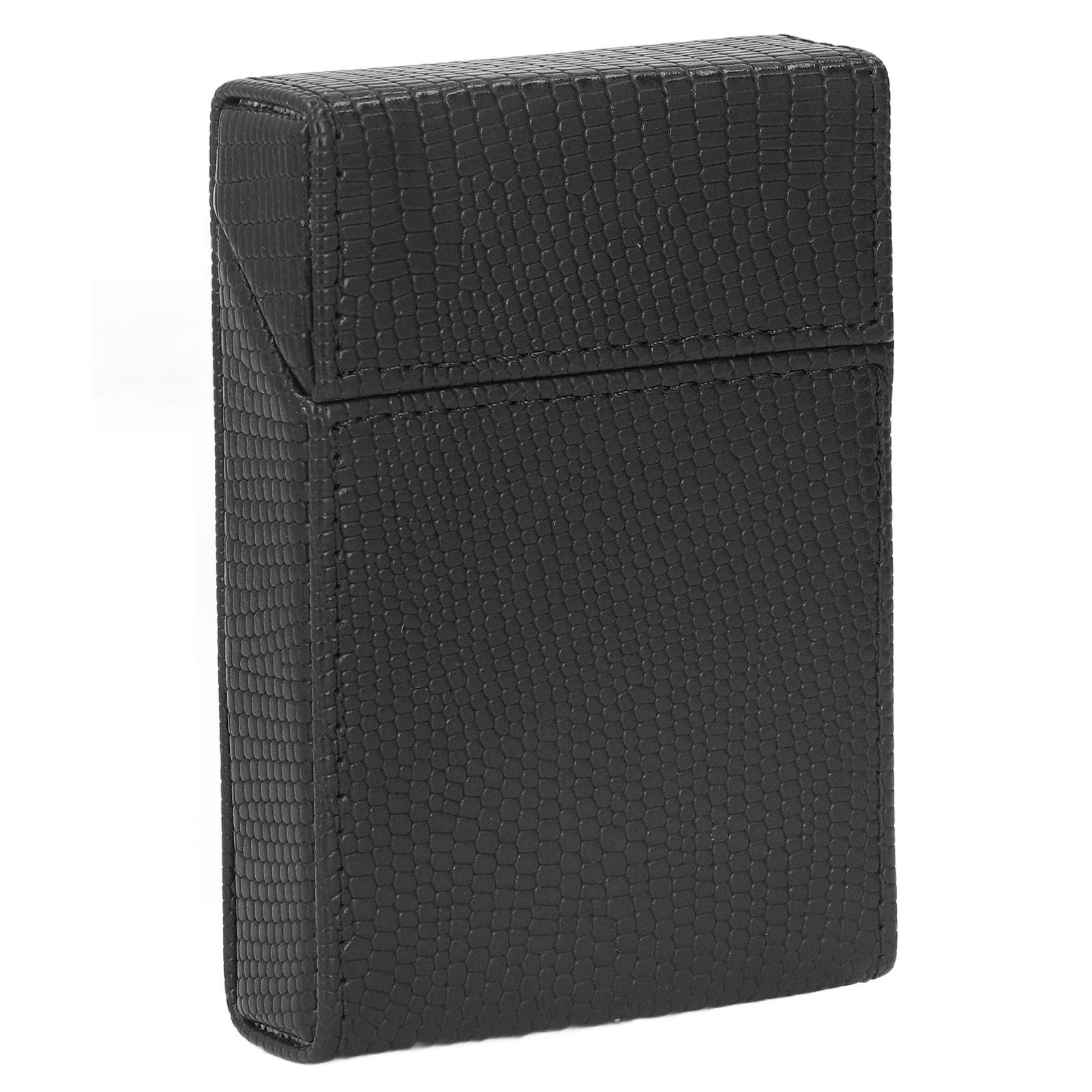 Men Cigarette Case for 20pcs Medium Cigarettes Box Lizard Stripe Portable Cigarette Case Black