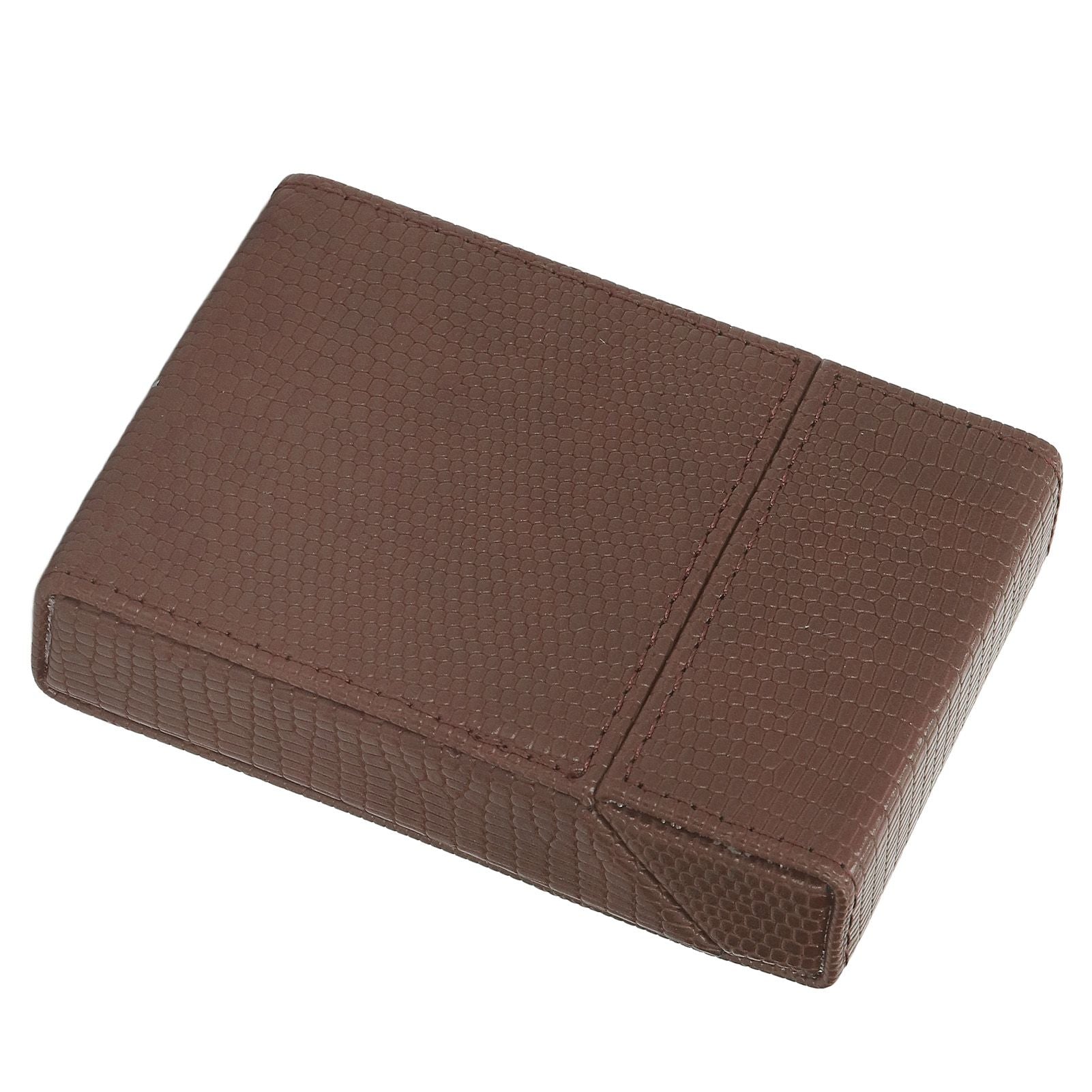 Men Cigarette Case for 20pcs Medium Cigarettes Box Lizard Stripe Portable Cigarette Case Coffee