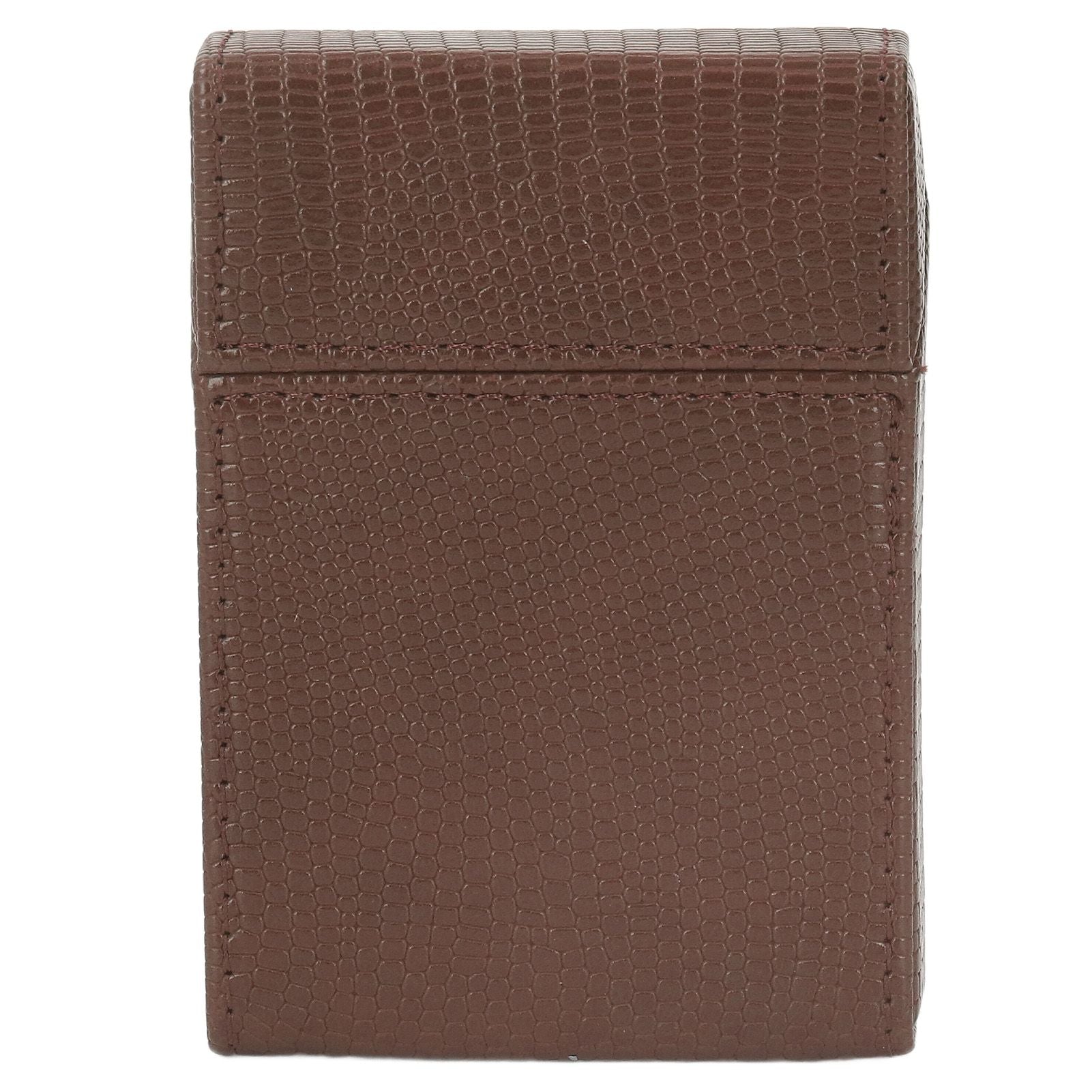 Men Cigarette Case for 20pcs Medium Cigarettes Box Lizard Stripe Portable Cigarette Case Coffee