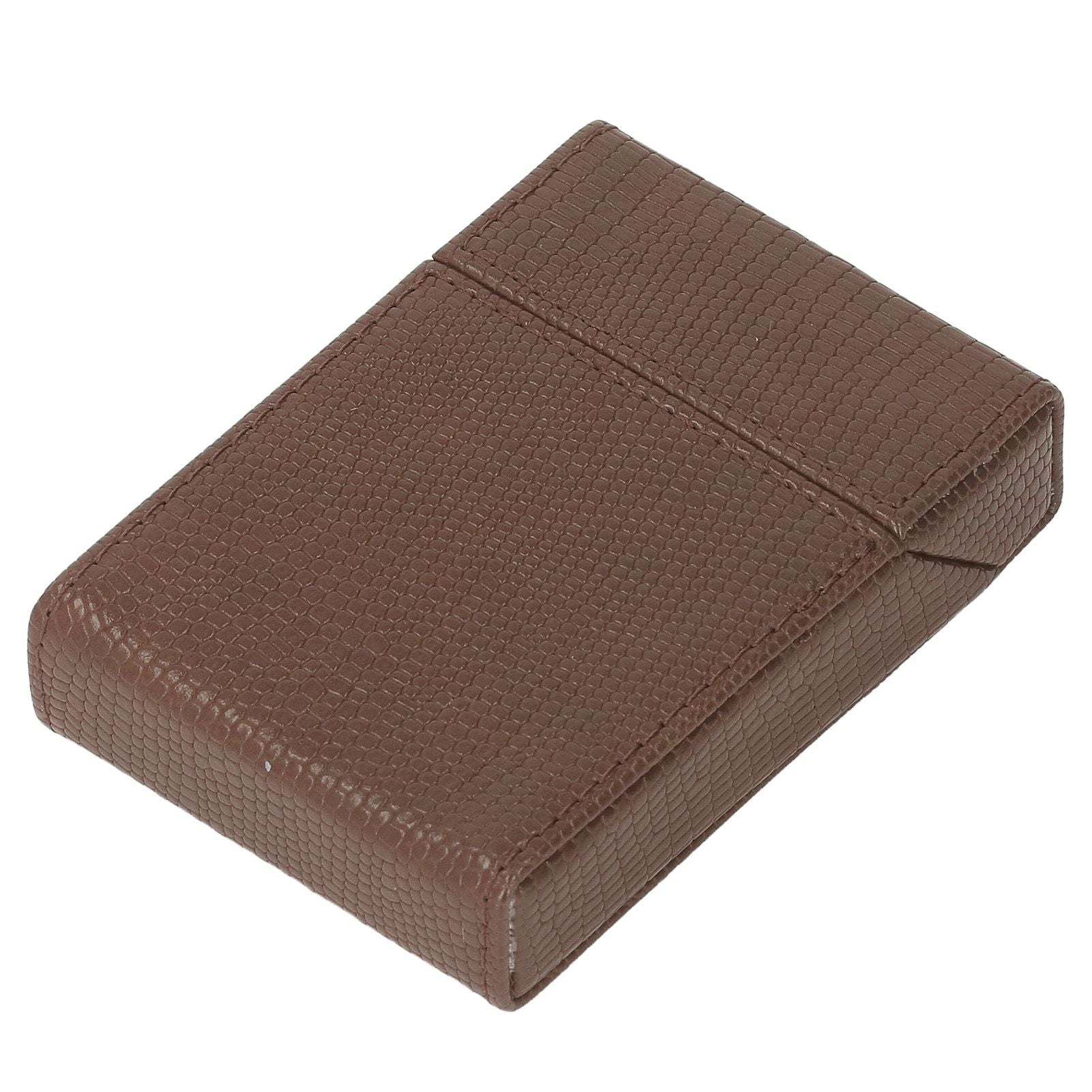Men Cigarette Case for 20pcs Medium Cigarettes Box Lizard Stripe Portable Cigarette Case Coffee