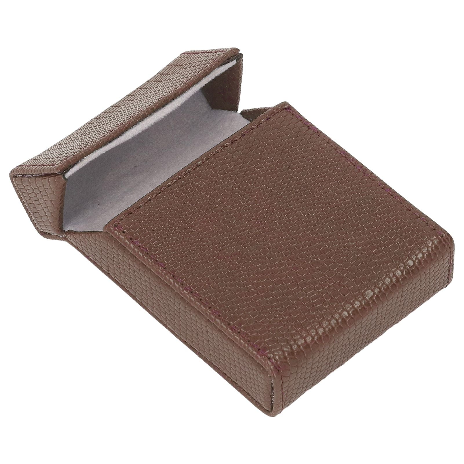 Men Cigarette Case for 20pcs Medium Cigarettes Box Lizard Stripe Portable Cigarette Case Coffee
