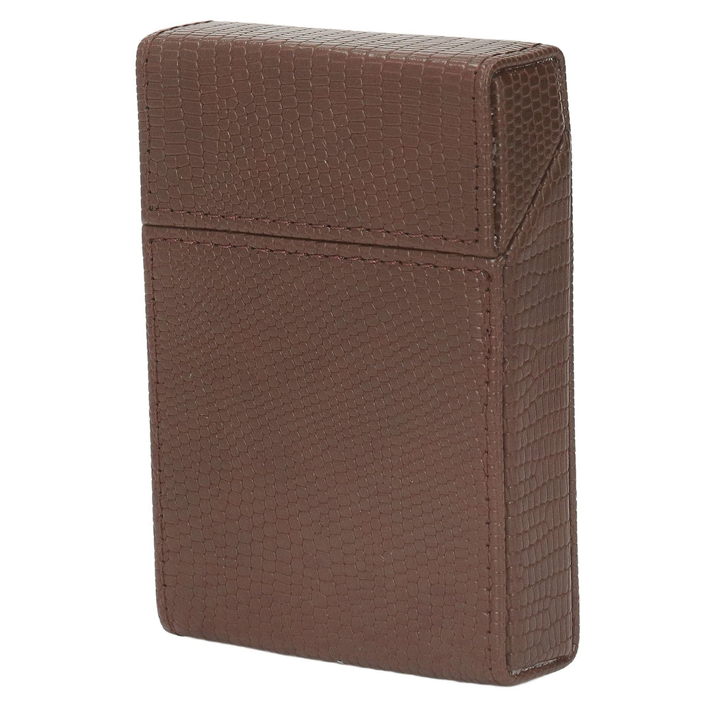 Men Cigarette Case for 20pcs Medium Cigarettes Box Lizard Stripe Portable Cigarette Case Coffee