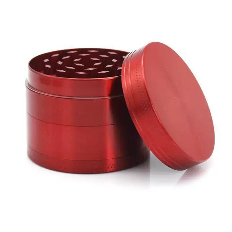Spice Grinder Zinc Alloy Spice Herb Crusher 40mm 4 Layer Metal Tobacco Grinder for Home Red