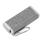 Cigarette Case for 8pcs King Size Cigars Retro 3D Carving Impact Resistant Aluminum Cigarette Pocket Holder Black
